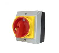 Suoumwa Interruptor Seccionador Bloqueo Candado Fijo Giratorio con Caja Impermeable 32A 3 Fases 2 Posiciones On-Off