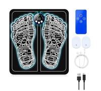 Suoumwa Masajeador de Pies EMS Estera de Masaje de Punto de Acupuntura Plegable para Pies y Pantorrillas para Relajación Muscular Alivio del Dolor 8 Modos y 29 Intensidad A