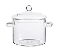 Suoumwa Ollas de Vidrio para Cocinar en la Estufa - 1.9L/64oz - Olla de Vidrio Resistente Al con Tapa, Apta para Microondas y Lavavajillas