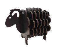 Suoumwa Posavasos de Madera con Forma de Oveja en 3D, Juego de Posavasos Divertidos con Forma de Oveja, Posavasos con Forma de Animal, Color Negro
