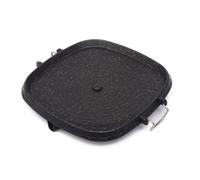 Suoumwa Sartén para Barbacoa Coreana, Cuadrado de Estilo Coreano para Barbacoa con Piedra, Estufa de Gas Portátil, Parrilla para Barbacoa, Cocina Al Aire Libre