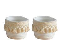 Suoumwa Soporte para Brochas de Maquillaje, Peine, Brocha, Mini Cesta de Almacenamiento, Cesta de Estilo Bohemio, Utilizada para Estuche de Lápices y Bolígrafos.