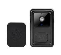 Suoumwa Timbre Inalámbrico WiFi con Cámara, Intercomunicador Bidireccional, Timbre Inteligente para el Hogar, Cambio de Voz, Cámara de Visión, Color Negro