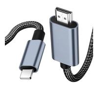 Suoxiom Cable Convertidor HDMI compatible con iPhone 14/12/11/X/8/7/6/5 y iPad, 1080P@60Hz, 2M (no compatible con iPhone 16/15/N, Netflix)