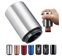 SUOXU - Abridor de automático magnético, acero inoxidable abridor de empuje hacia abajo abridor de vino, accesorios de cocina, Abridor de cerveza magnético(plata)
