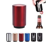 SUOXU - Abridor de automático magnético, acero inoxidable abridor de empuje hacia abajo abridor de vino, accesorios de cocina, Abridor de cerveza magnético(Rojo)