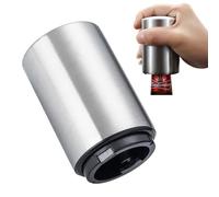 SUOXU Abridor de botellas,Abridor de botellas de cerveza con imán de empuje hacia abajo,Acero inoxidable magnético automático abridor cerveza,Regalos originales de para papá,para hombre
