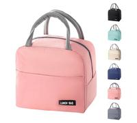 SUOXU Bolsa aislante para almuerzo, mini bolsa impermeable（Rosa） | bolsa de almuerzo Mochila Termica Porta Alimentos Bebe Lonchera Trabajo Nevera Pequeña Portatil