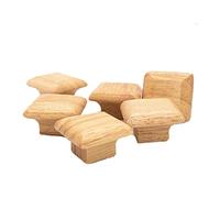 SUOYATE 6 tiradores de cajón de gabinete de madera natural, manija cuadrada de decoración de muebles, estilo nórdico para el hogar