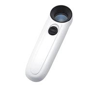 SUOYATE Handheld Magnifier Magnifying Glass,40X Handheld Magnifier High Power Hand Held Illuminated Magnifying Glass Jeweler Eye Jewelry Loupe with 2-LED Light Gift