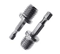 SUOYATE Práctico Adaptador de Varilla de conexión Hexagonal de 2X 1/4 portabrocas M14 Accesorios de perforación de Acero Inoxidable Disco de Pulido