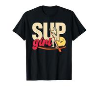 Sup Girl Remar De Pie Remero Pádel Paddleboarding Camiseta