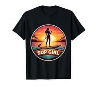 Sup Girl Woman Surf Surf Surf Stand Up Paddle Stop Camiseta