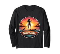 Sup Girl Woman Surf Surf Surf Stand Up Paddle Stop Manga Larga