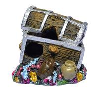 Supa Adorno de Cofre del Tesoro para Acuario/pecera, Detalle Realista, Resina, Multicolor, Dimensiones: 6 cm de Largo x 7,5 cm de Ancho x 6,5 cm de Alto