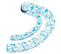 Supacaz Super Sticky Kush Blanco Cinta para manubrio Neón Azul Splat - Ciclismo Bicicleta de ruta Manubrio Cinta de agarre Envoltura