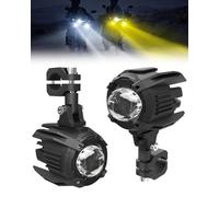 SUPAREE Faros LED Moto Antiniebla Luces LED Auxiliares Moto Faros Auxiliares de Moto con Soporte Universel 9000LM 6500K 3200K 12V IP68 para Motocicleta Delanteros 2Pcs