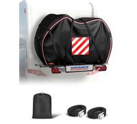 SUPAREE Funda Bicicleta Exterior 3 Bicis Cubre Bicicletas Autocaravana Funda Bici Impermeable 420D Oxford Lluvia Resistente con Bolsillo para Señal de Advertencia pour Coche Viaje