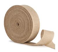 SUPAWAU 1 Rollo Ruban jute naturel 5cm x 25m toile de jute ruban Ruban jute pour emballage cadeau Rouleau de ruban rustique Rouleau toile de jute emballages cadeaux Rouleau de toile de jute décoratif