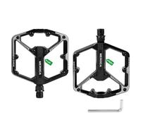 SUPAWAY 1 Par de Pedales para Bicicleta 9/16" Eje de Aluminio, Pedales Plataforma Antideslizantes para MTB, BMX, Bicicleta de Carretera, con Indicación Izquierda/Derecha (Negro)