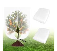 SUPAWAY 2 Piezas Malla antiinsectos para árboles frutales 1,8 x 1,8 m Funda para plantas con cordón y cremallera, Red de protección contra insectos Proteger flores y frutas, Red de jardín reutilizable