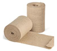 SUPAWAY 2 Rollos Toile de jute rouleau 15cm x 10m de large toile de jute Toile de jute Brun Chemin de table toile de jute Bande d' enroulement de jute pour la protection des arbres et la décoration