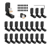 SUPAWAY 20 Escuadras con ranura en T Escuadra de unión 3030 Junta en ángulo recto Escuadra de aleación de aluminio Ranura en ángulo recto para perfil aluminio europeo estándar con 40 tornillos, Negro