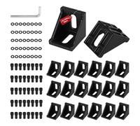Supaway 20pcs Conectores angulares de aluminio, ángulo de 40 x 40, Soporte de pared de ángulo de 90 grados, Perfil de aluminio 4040, Ranura 8 para perfil de puntales, Impresora 3D