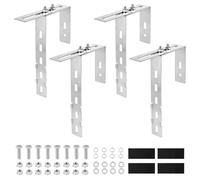SUPAWAY 4 soportes de balcón para paneles solares, ganchos ajustables de 6 a 18 cm para plantas de balcón, acero inoxidable 304 de grosor de 2 mm, ganchos con tornillos para barandillas rectangulares