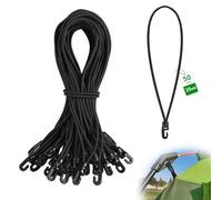 SUPAWAY 50 Piezas Expander con gancho 25 cm, Goma tensora con gancho Ø 4 mm Negro Cordón elástico con extensor de goma Tensor multifuncional para lonas, cortinas, camping, banner, cubierta de piscina