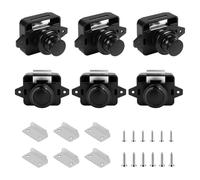 SUPAWAY 6 Botones de metal cerraduras de armario,Cerradura de puerta sin llave botón pulsador,Botón pulsador gabinete cerradura,Botón pulsador gabinete cerradura para caravana, RV, cámper,yate (Negro)