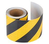 SUPAWAY Advertencia cinta reflectante impermeable Cinta reflectante Adhesiva res istente Cinta amarilla y negra de advertencia de peligro para marcar zonas peligrosas aplicar distancia segura,15cmx10m