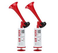 SUPAWAY Bocina de aire portátil Cuerno bomba aire mano Seguridad bocina Aire para barco Fabricante de ruido fuerte para acampar al aire libre,canotaje, fiesta cumpleaños, eventos deportivos, Rojo-2Pcs