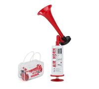 SUPAWAY Bocina de aire portátil Cuerno bomba aire mano Seguridad bocina Aire para barco Fabricante de ruido fuerte para acampar al aire libre, canotaje, fiesta cumpleaños, eventos deportivos, Rojo