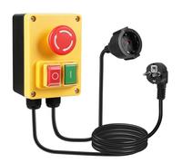 SUPAWAY Interruptor de Parada de Emergencia 230V Monofásico, Interruptor de Seguridad con Toma Schuko, Interruptor Magnético para Mesa de Enrutador, Liberación de Tensión Nula 16A 3500W IP54