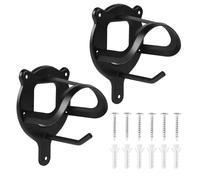 SUPAWAY Juego de 2 Soportes para filete en Metal Negro, Gancho para Bridón, Colgador de arneses con Tubo Expansible y Tornillos para Sillería, Caballeriza, Accesorios de Bridón, Riendas y Cuerdas