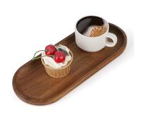 Supaway Oval bandeja de madera Bandeja decorativa ovals de acacia Mostrador bandeja pequeña Bandejas de madera ligeras para alimentos frutas aperitivos pasteles decoración del hogar Marrón natural