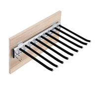 SUPAWAY Pantalonero Extraíble de Acero Inoxidable Pantalonero Extraíble para Armario Pantalonero con Flocado Antideslizante Pantalonero Extraíble 9 Posiciones a la Izquierda Ahorro de Espacio