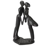 Supaway Statua di coppia di Ferro Figura astratta in Metallo Nero Coppia D'Amore scultura fatta a Mano Scultura tavolo coppia Dekofigur Figura coppia Ferro Coppia affettuosa Statua Bacio appassionato