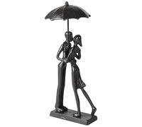 SUPAWAY Statuette e statue di coppie di statue retrò in ferro Figura astratta in metallo nero Statue di coppia di metallo bacio sotto decor per San Valentino, compleanno,Anniversario matrimonio regalo
