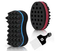 Supaze Juego de 3 piezas de peinado para todos, cepillo rizado, esponja giratoria para cabello texturizado con púa de metal