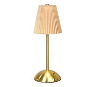 SupBri Lámpara de mesa recargable inalámbrica, pantalla de tela, luz de escritorio pequeña, LED regulable con pilas, luz nocturna de 3 vías para sala de estar, dormitorio, bar (beige)