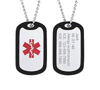 Supcare Collar Medical Personalizado Hombre Cruz Roja Colgante Grabado Acero Inoxidable 316L Joyería Personalizada para Enfermos Niños Ancianos Regalo Hombre Amigo Padre Abuelo