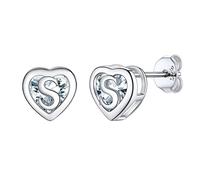 Supcare Joyería Letra S Pequeños Pendientes para Mujer de Plata de Primera Ley 925 Aretes de Mujer de Amor Aretes de Plata Mujer de Amistad