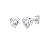 Supcare Pendientes de plata 925 con forma de corazón, hipoalergénicos, pendientes de plata 925 para mujer, con circonita, finos cumpleaños, día de la madre, regalos de aniversario para mujeres y niñas
