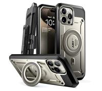 SUPCASE - Carcasa magnética para iPhone 15 Pro MAX con Soporte, [Compatible con MagSafe] [Protector de Pantalla Integrado y Clip para cinturón] [Protección de Calidad Militar] Carcasa magnética para
