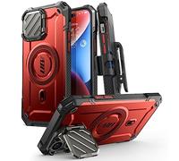 SUPCASE Funda para iPhone 14 Pro MAX 6.7 [MagXT] Compatible con MagSafe Protección de Cuerpo Completo con Estuche para Lentes Soporte Kickstand Resistente Phone Case para iPhone 14 Pro MAX (Rojo)