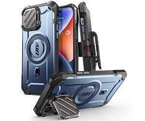SUPCASE Funda para iPhone 14 Pro MAX 6.7 [MagXT] Compatible con MagSafe Protección de Cuerpo Completo con Estuche para Lentes Soporte Kickstand Resistente Phone Case para iPhone 14 Pro MAX (Azul)