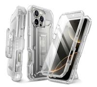 SUPCASE Funda para iPhone 16 Pro 6.3 Inch 2024 [UB Pro] 360 Grados Resistente de Cuerpo Completo Carcasa con Protector de Pantalla Integrado y Función Atril Resistente Phone Case (Clear)