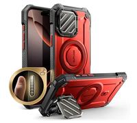 SUPCASE Funda para iPhone 16 Pro MAX 6.9 [mag XT] Compatible con MagSafe y Soporte para Cámara Golpes Parachoques Estuche Protege Protector Accesorios Resistente Case para iPhone 16 Pro MAX (Rojo)